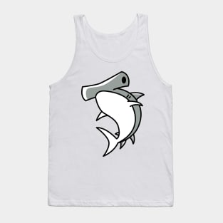 Hammerhead Shark Cartoon Emoticon Tank Top